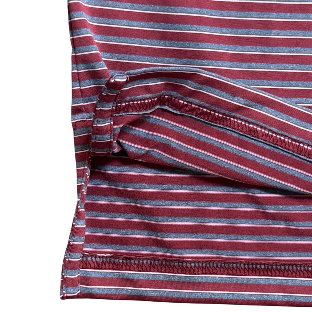 Stitch Men’s Maroon Grey Striped Golf Stretch Performance Polo, XXL - Picture 7 of 9